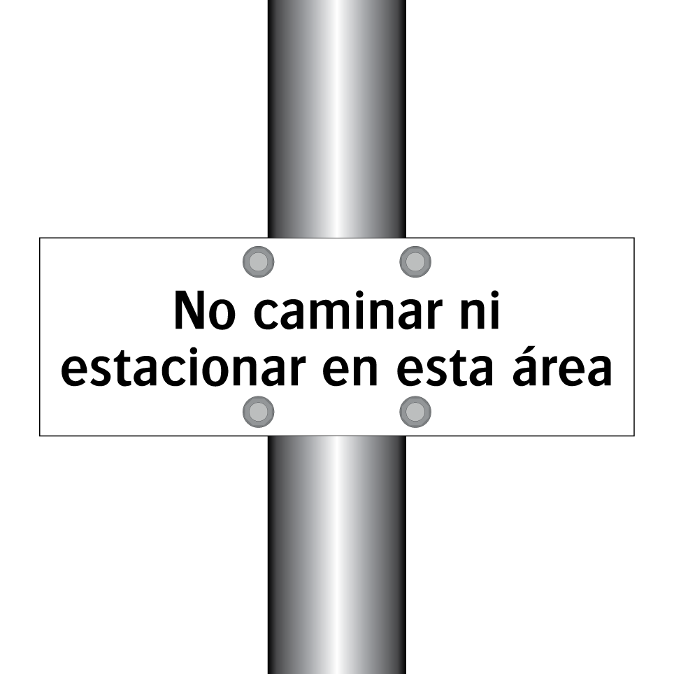 No caminar ni estacionar en esta área