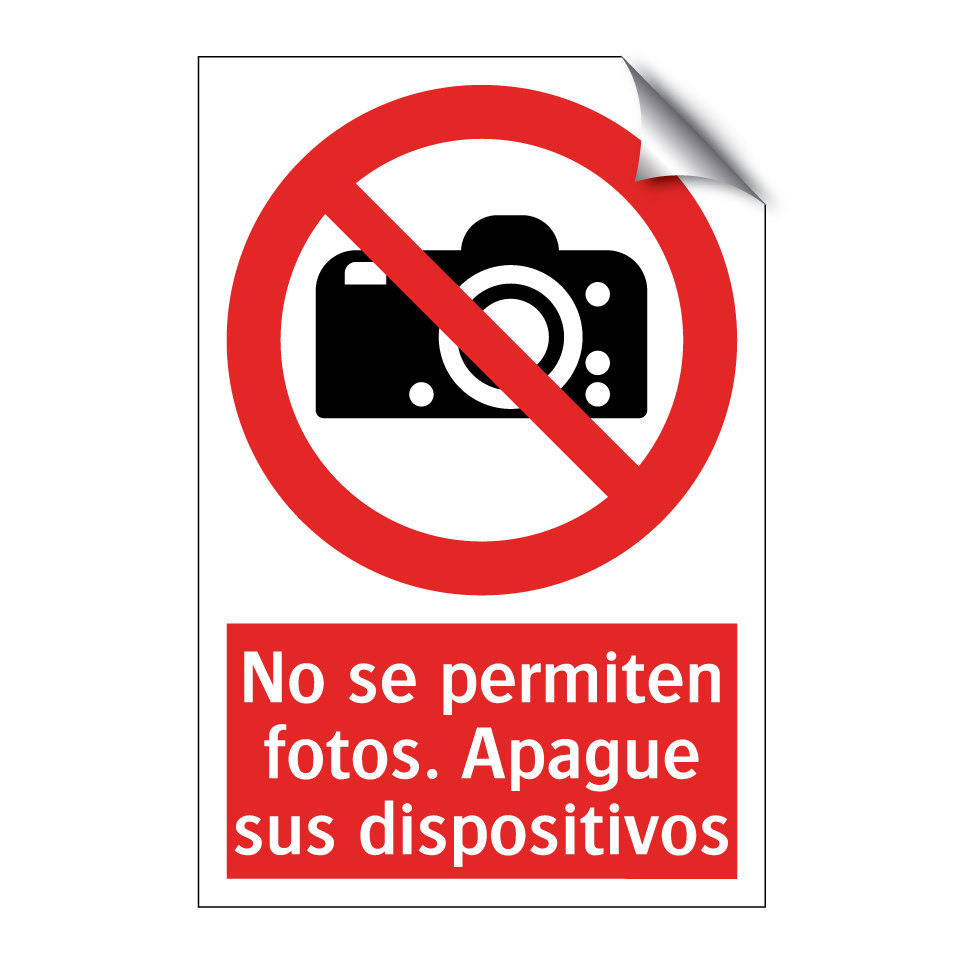 No se permiten fotos. Apague sus dispositivos