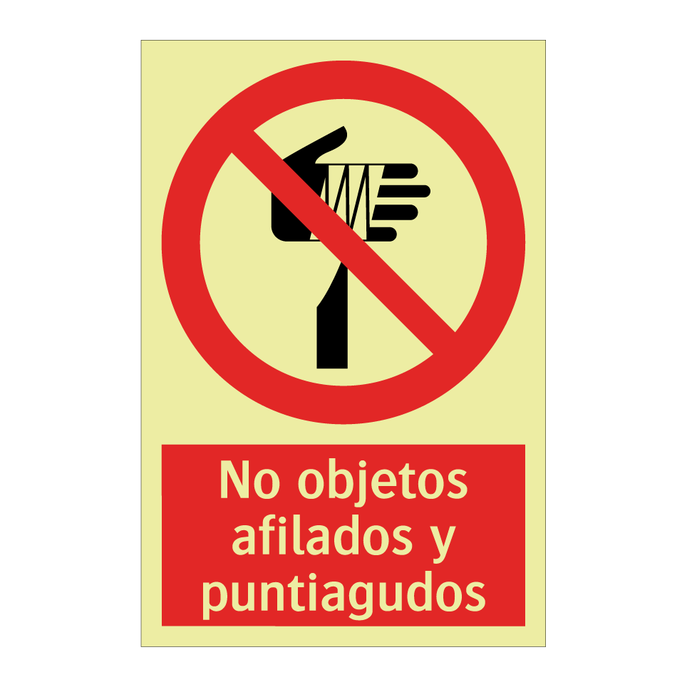 No objetos afilados y puntiagudos