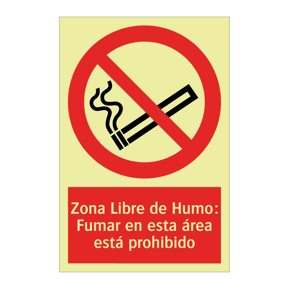 Zona Libre de Humo: Fumar en esta área está prohibido