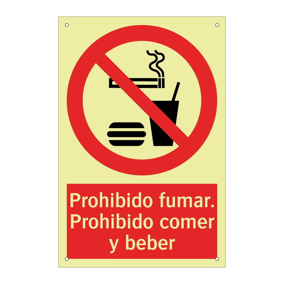 Prohibido fumar. Prohibido comer y beber