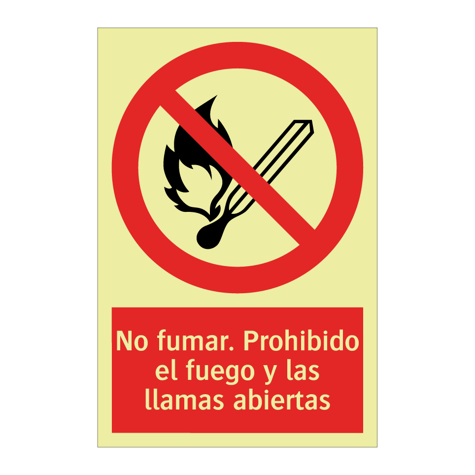 No fumar. Prohibido el fuego y las llamas abiertas