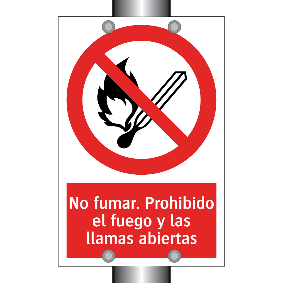 No fumar. Prohibido el fuego y las llamas abiertas