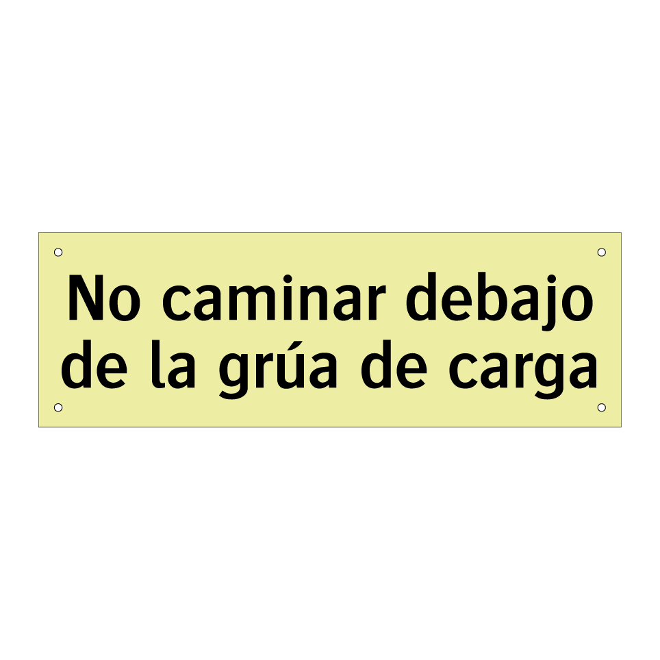 No caminar debajo de la grúa de carga