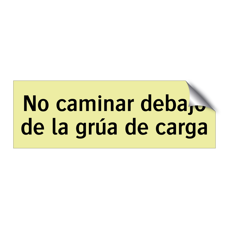 No caminar debajo de la grúa de carga