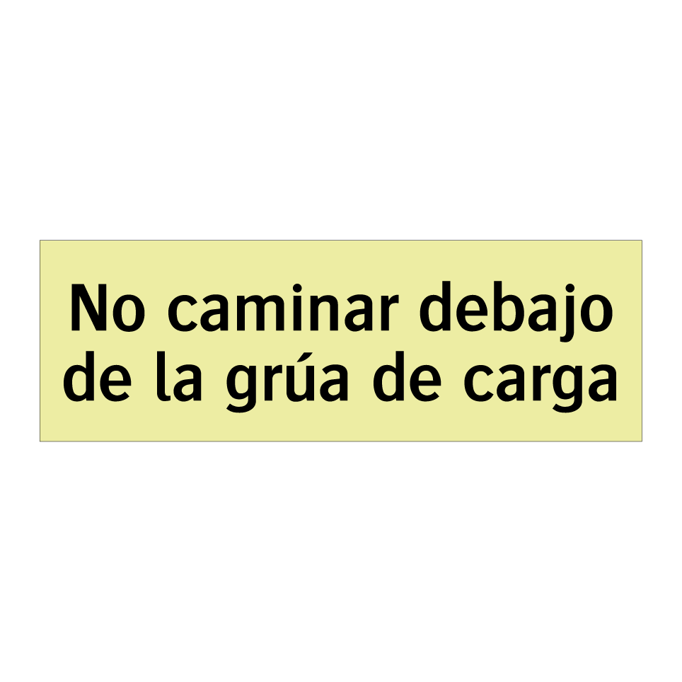 No caminar debajo de la grúa de carga