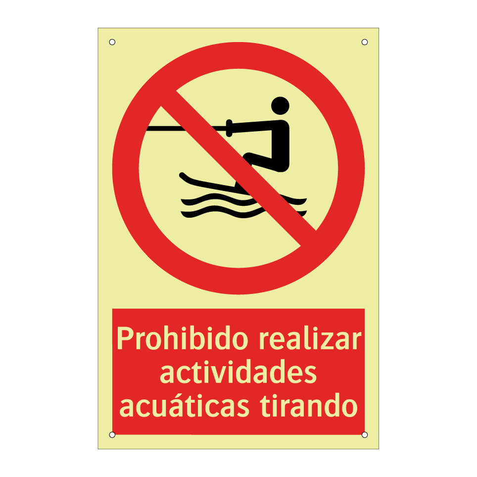 Prohibido realizar actividades acuáticas tirando