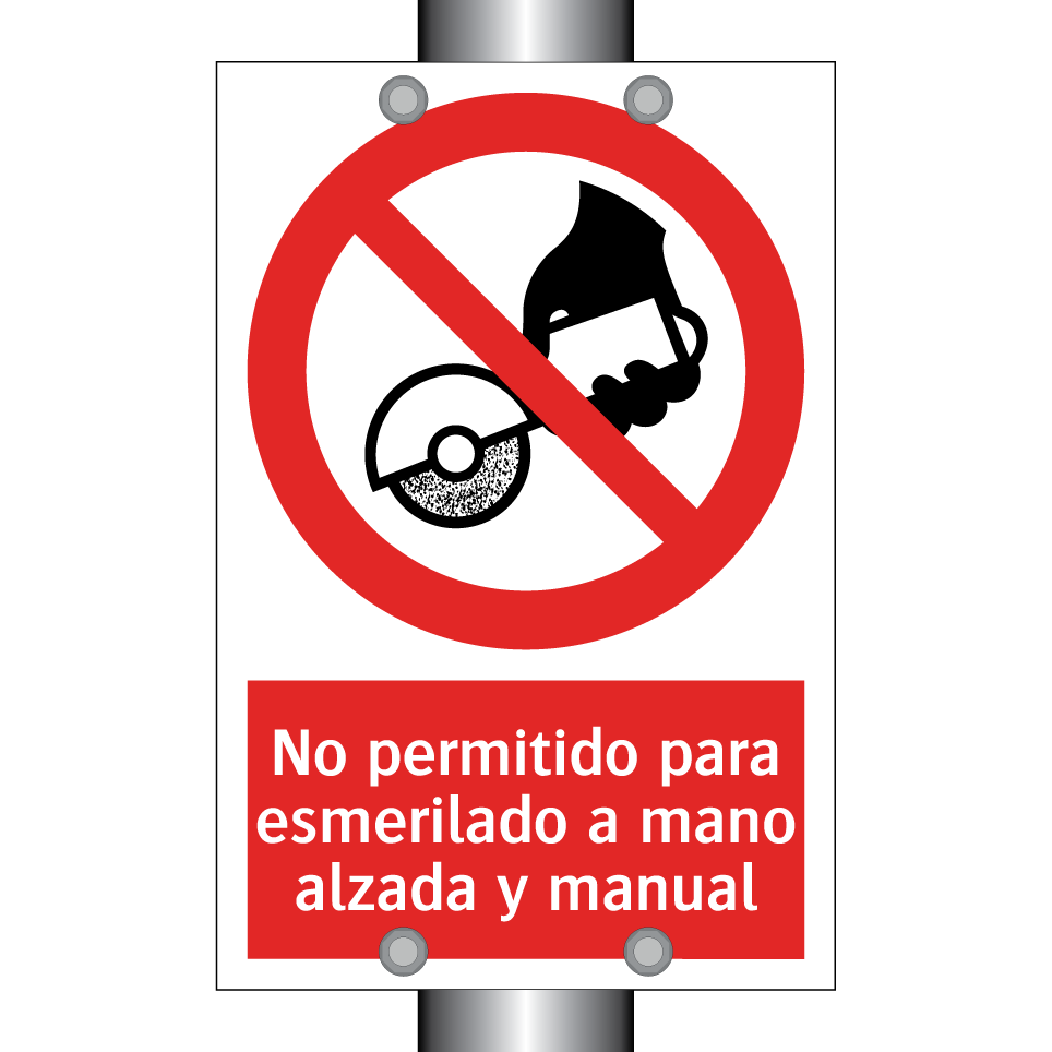 No permitido para esmerilado a mano alzada y manual