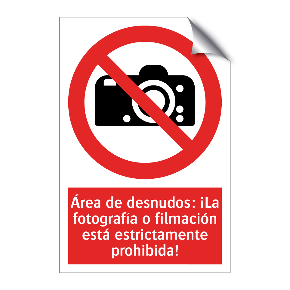 Área de desnudos: ¡La fotografía o filmación está estrictamente prohibida!
