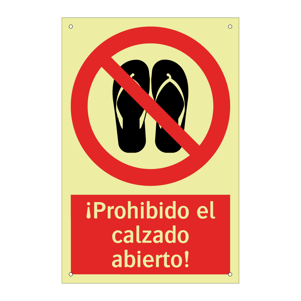 ¡Prohibido el calzado abierto!
