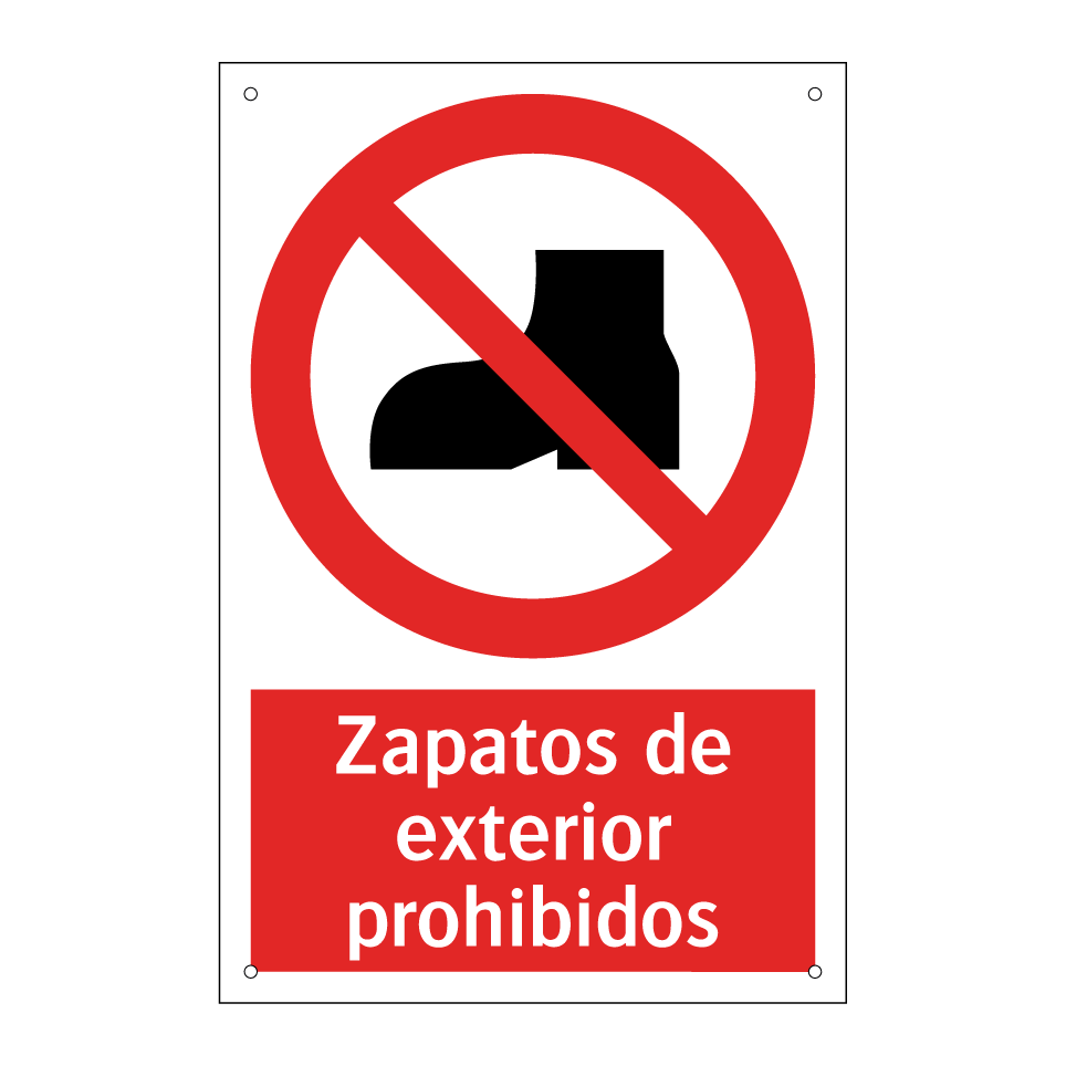 Zapatos de exterior prohibidos