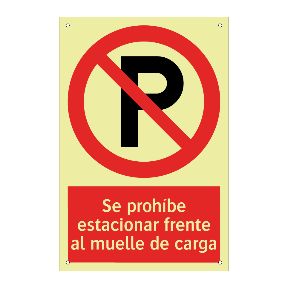 Se prohíbe estacionar frente al muelle de carga