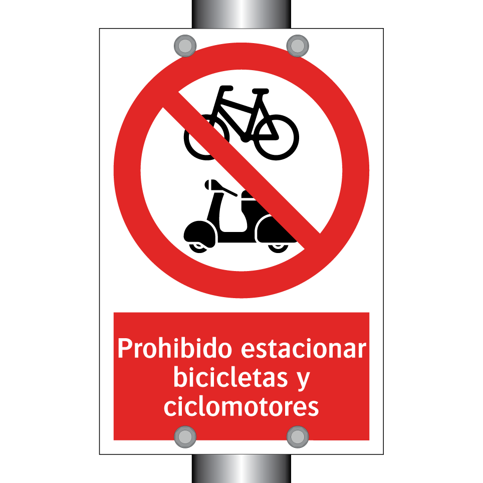 Prohibido estacionar bicicletas y ciclomotores