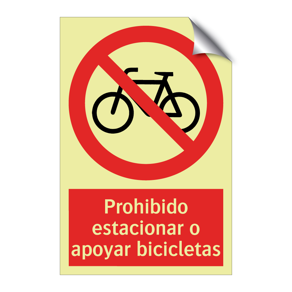 Prohibido estacionar o apoyar bicicletas
