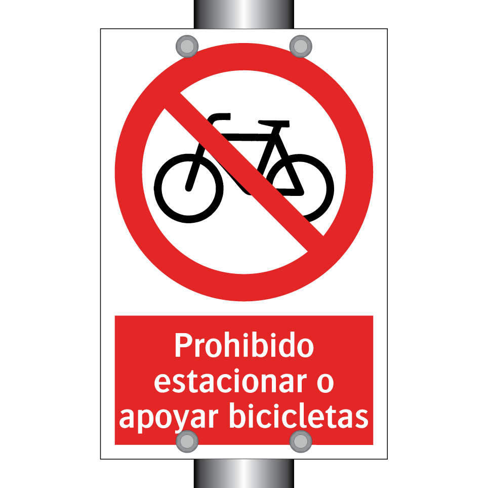 Prohibido estacionar o apoyar bicicletas