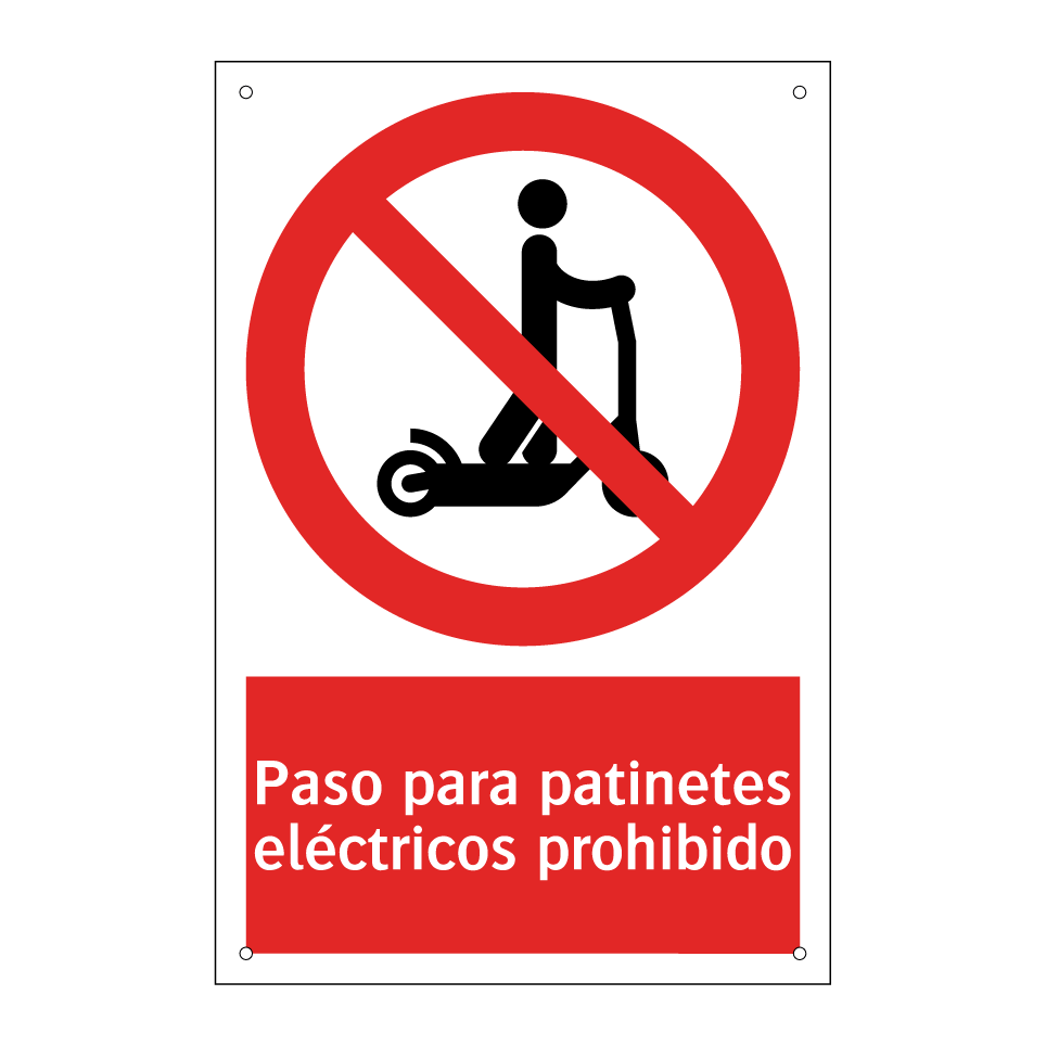 Paso para patinetes eléctricos prohibido