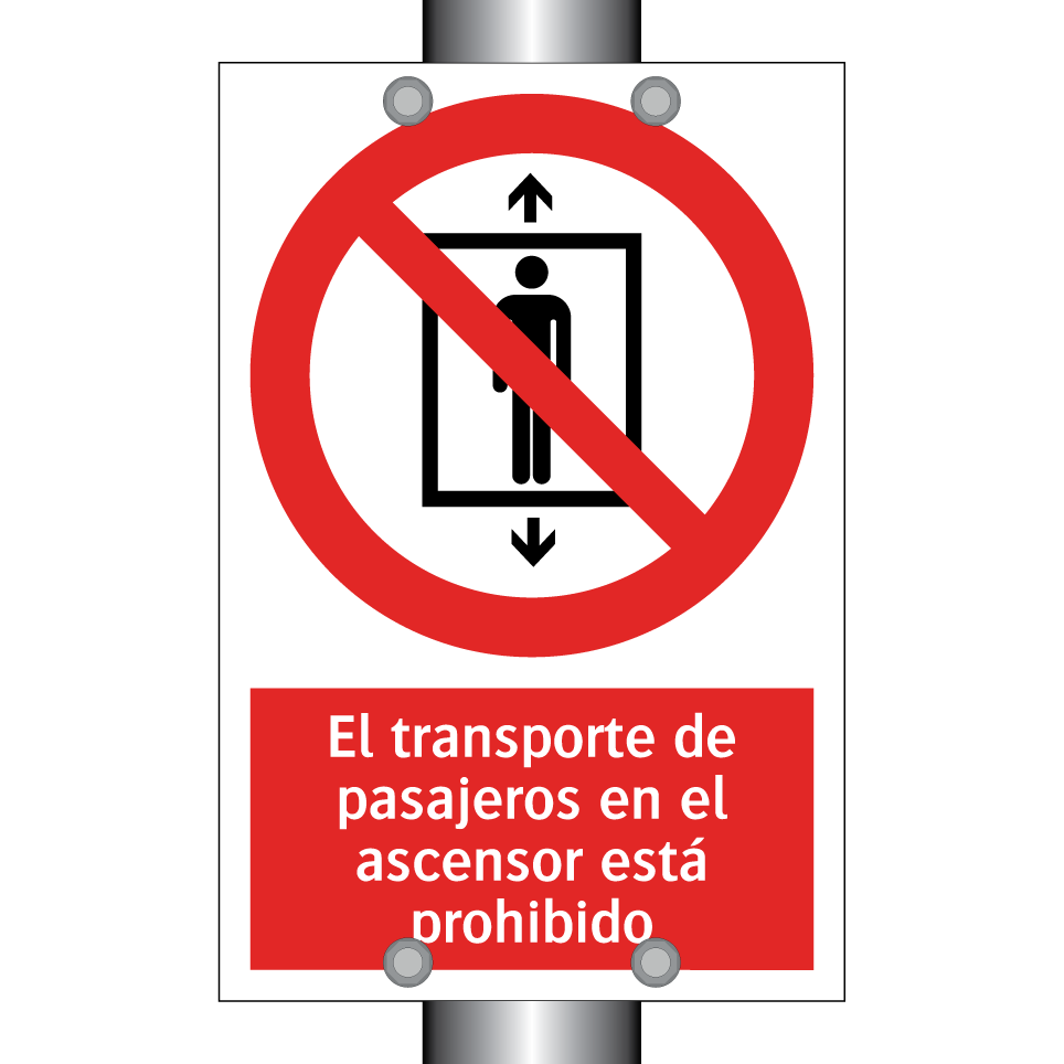 El transporte de pasajeros en el ascensor está prohibido