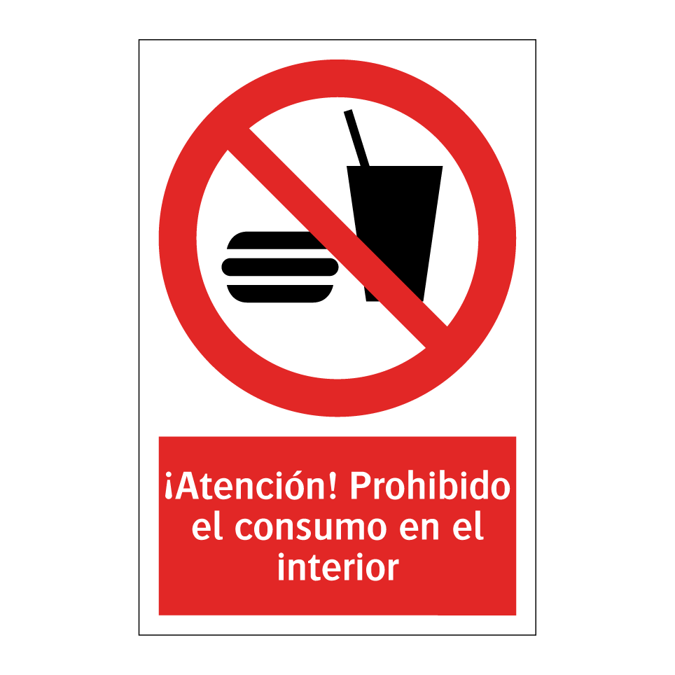 ¡Atención! Prohibido el consumo en el interior