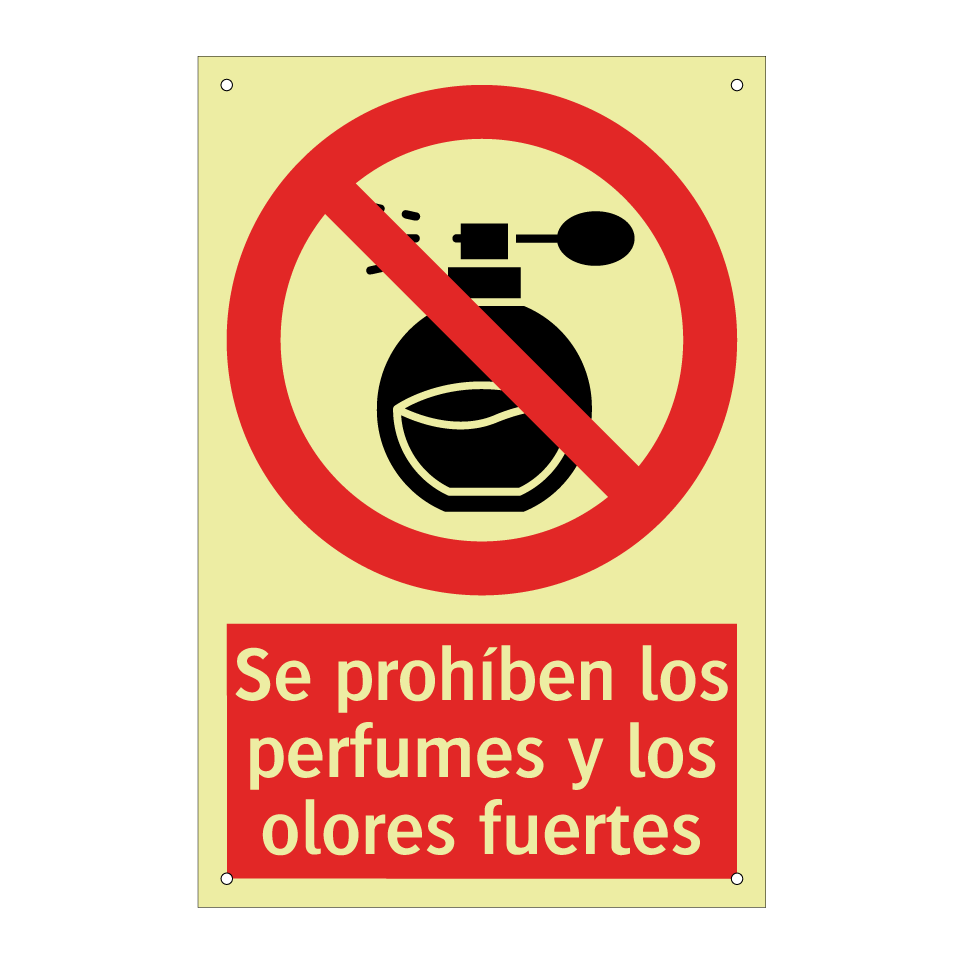 Se prohíben los perfumes y los olores fuertes