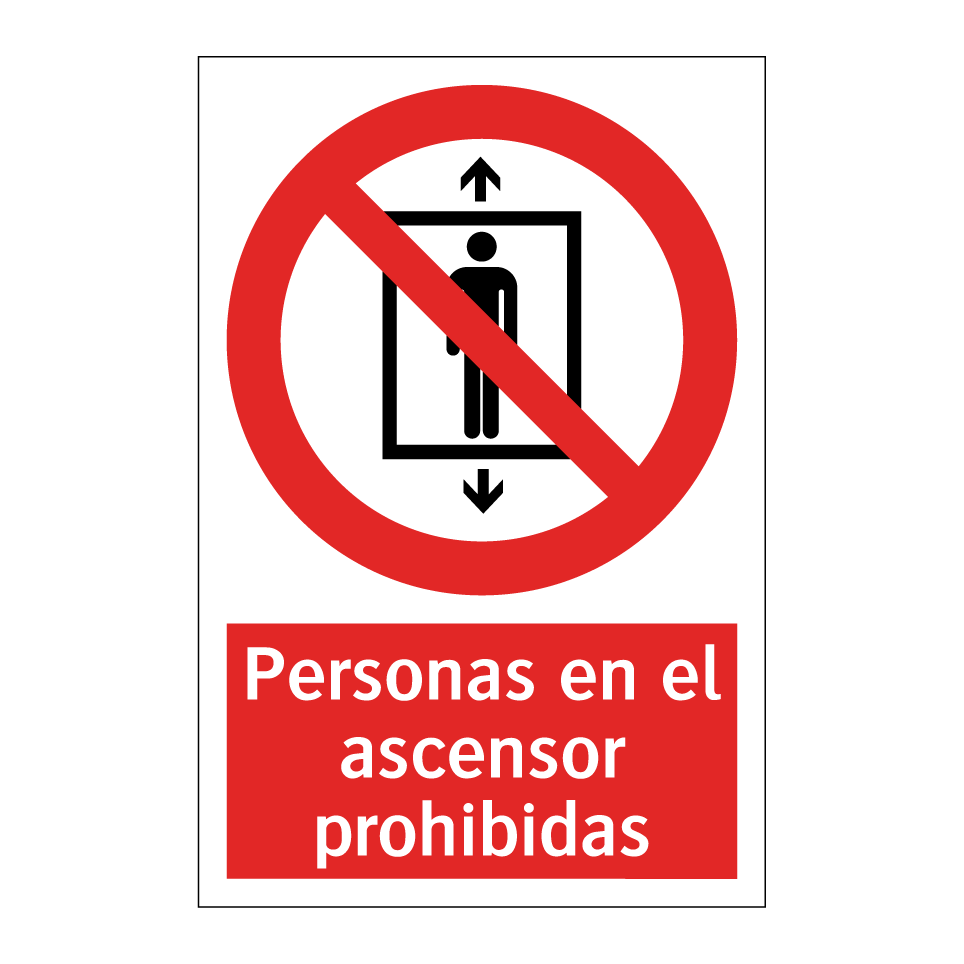 Personas en el ascensor prohibidas