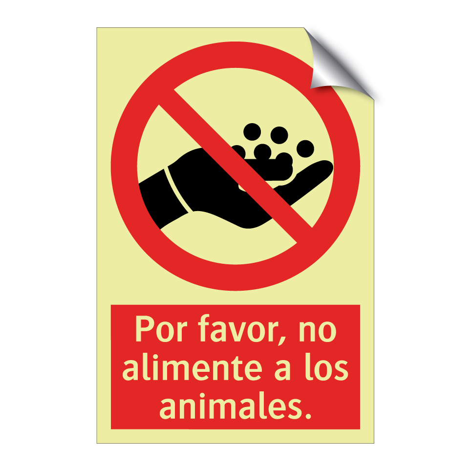 Por favor, no alimente a los animales.
