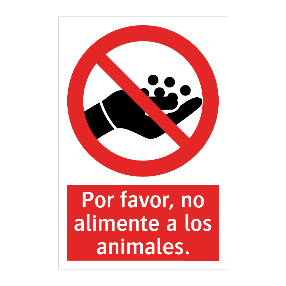 Por favor, no alimente a los animales.