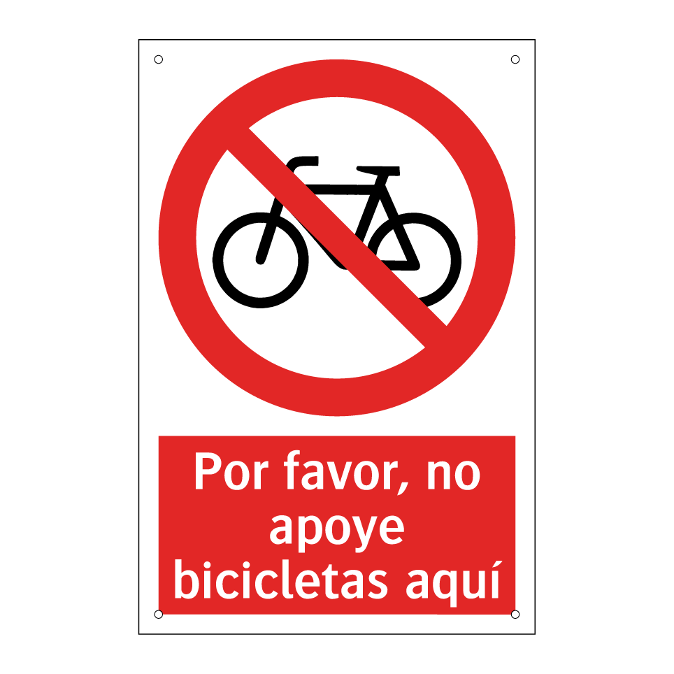 Por favor, no apoye bicicletas aquí