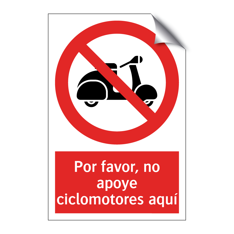 Por favor, no apoye ciclomotores aquí