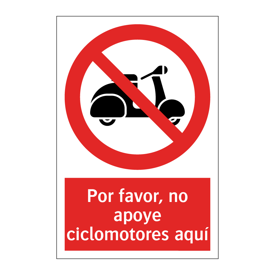 Por favor, no apoye ciclomotores aquí