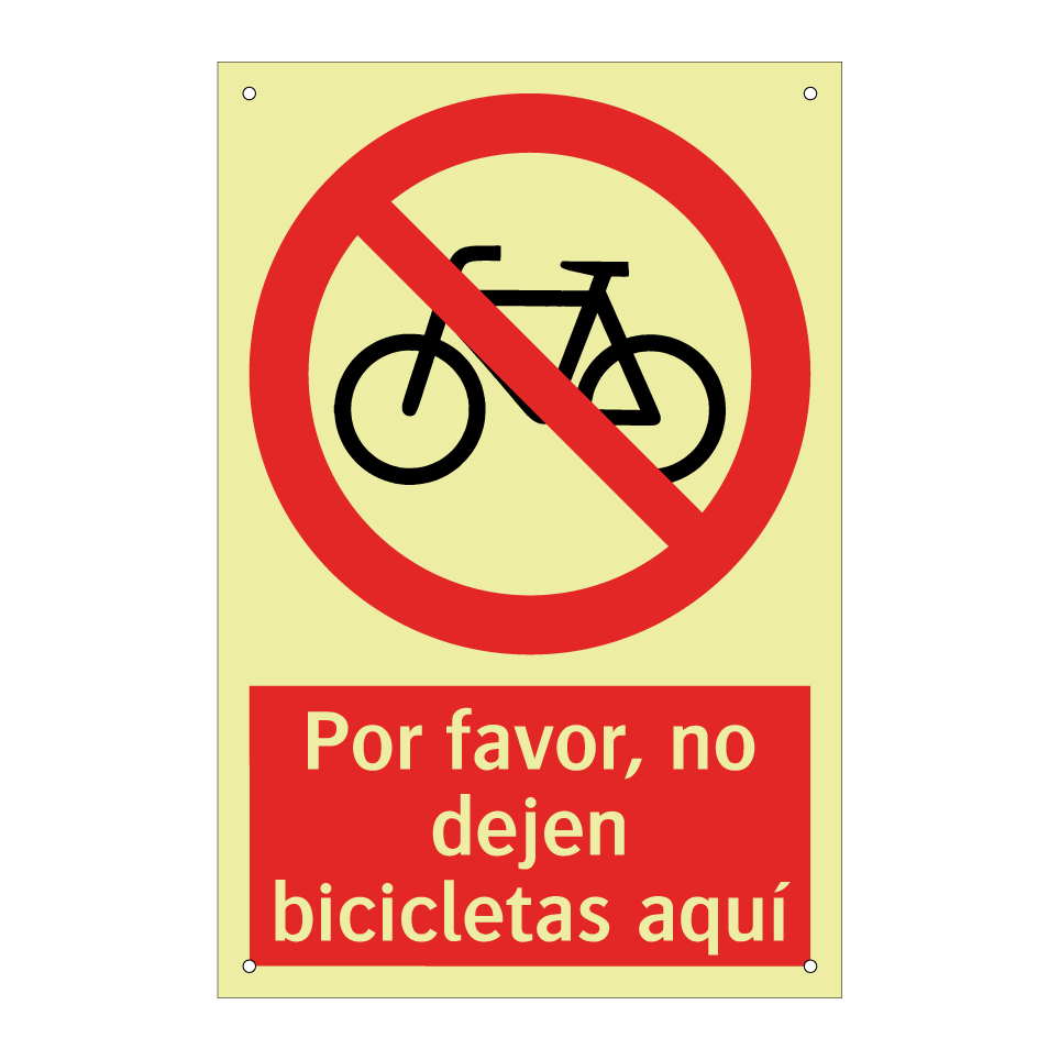 Por favor, no dejen bicicletas aquí