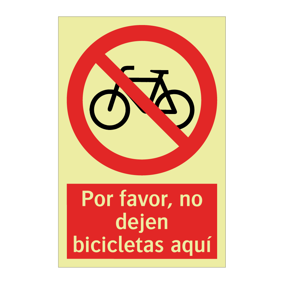Por favor, no dejen bicicletas aquí
