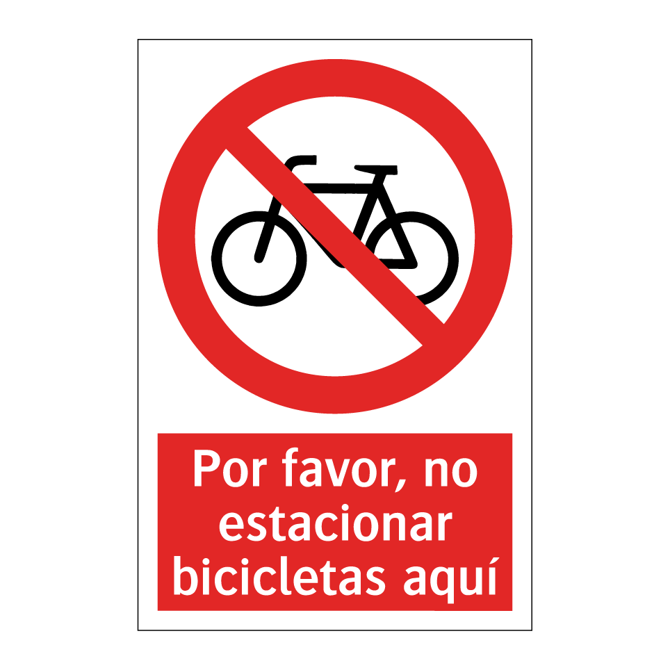 Por favor, no estacionar bicicletas aquí