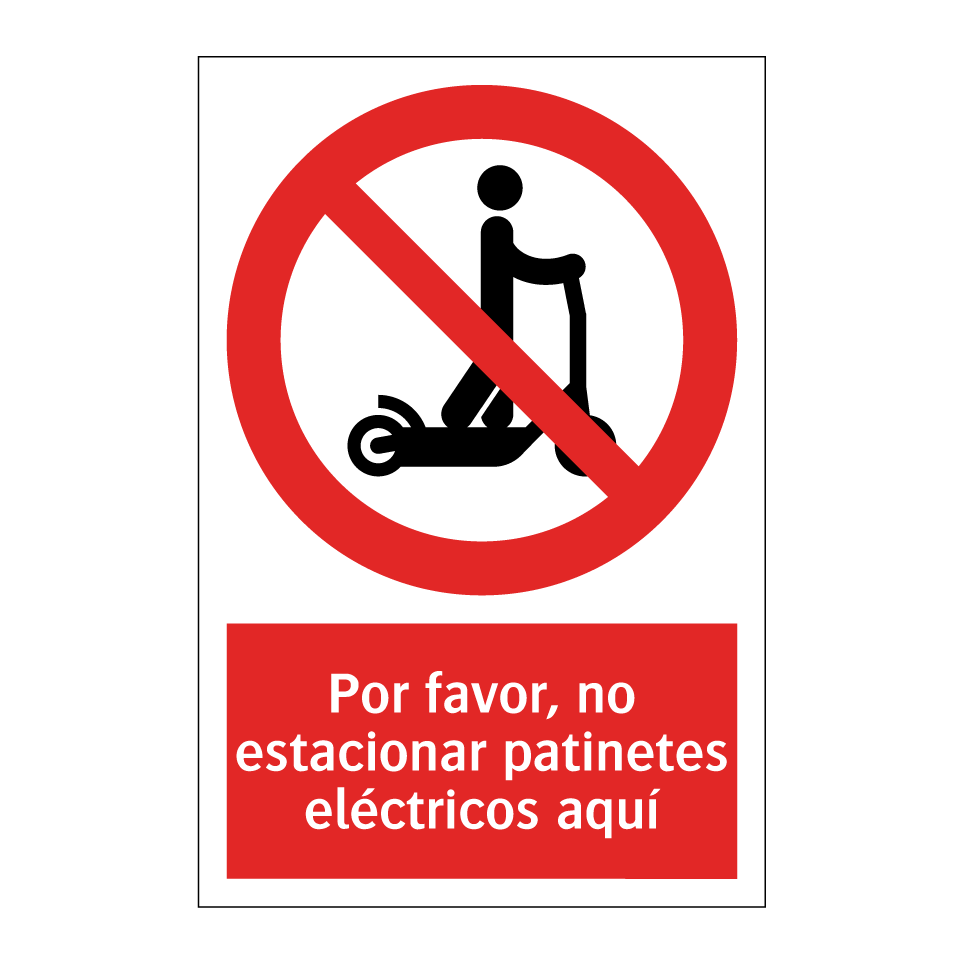 Por favor, no estacionar patinetes eléctricos aquí