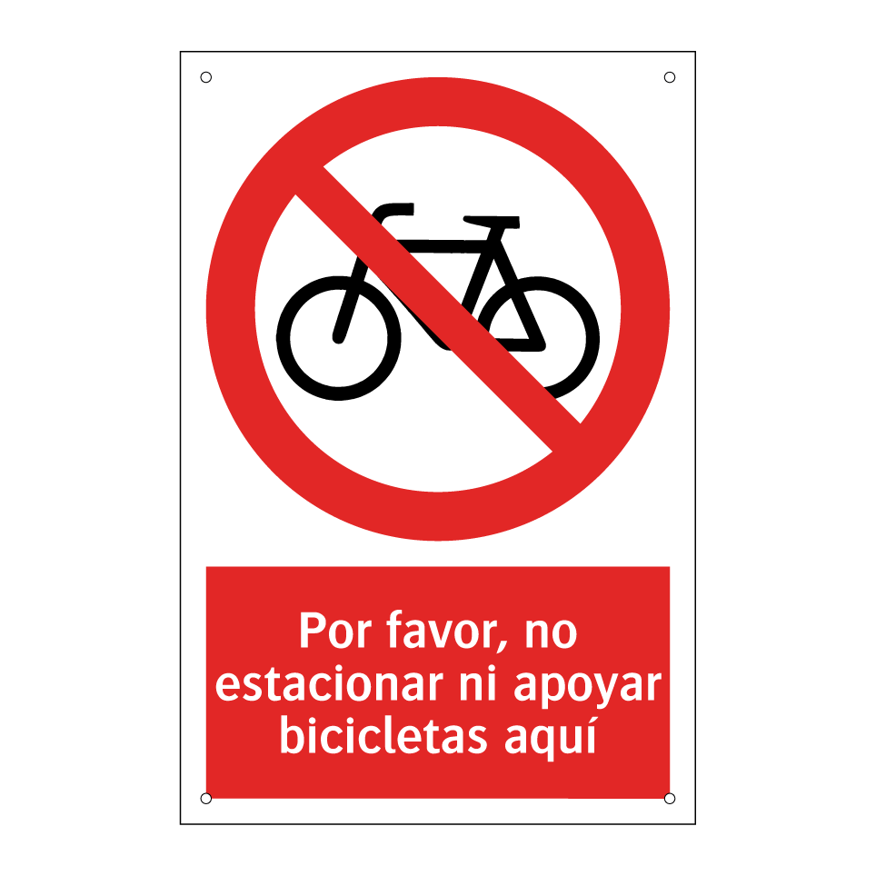 Por favor, no estacionar ni apoyar bicicletas aquí