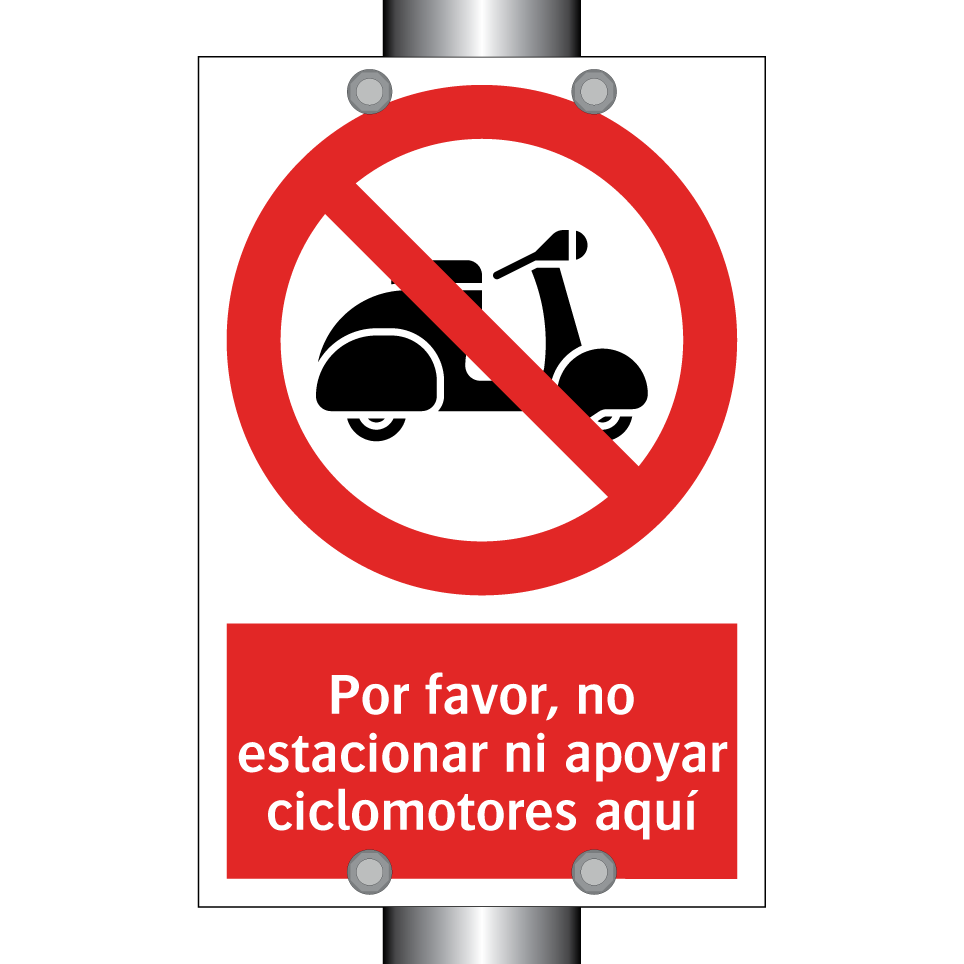 Por favor, no estacionar ni apoyar ciclomotores aquí