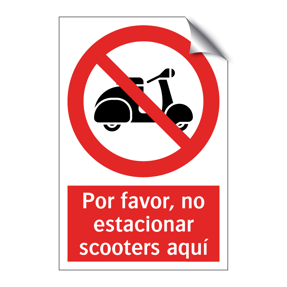 Por favor, no estacionar scooters aquí