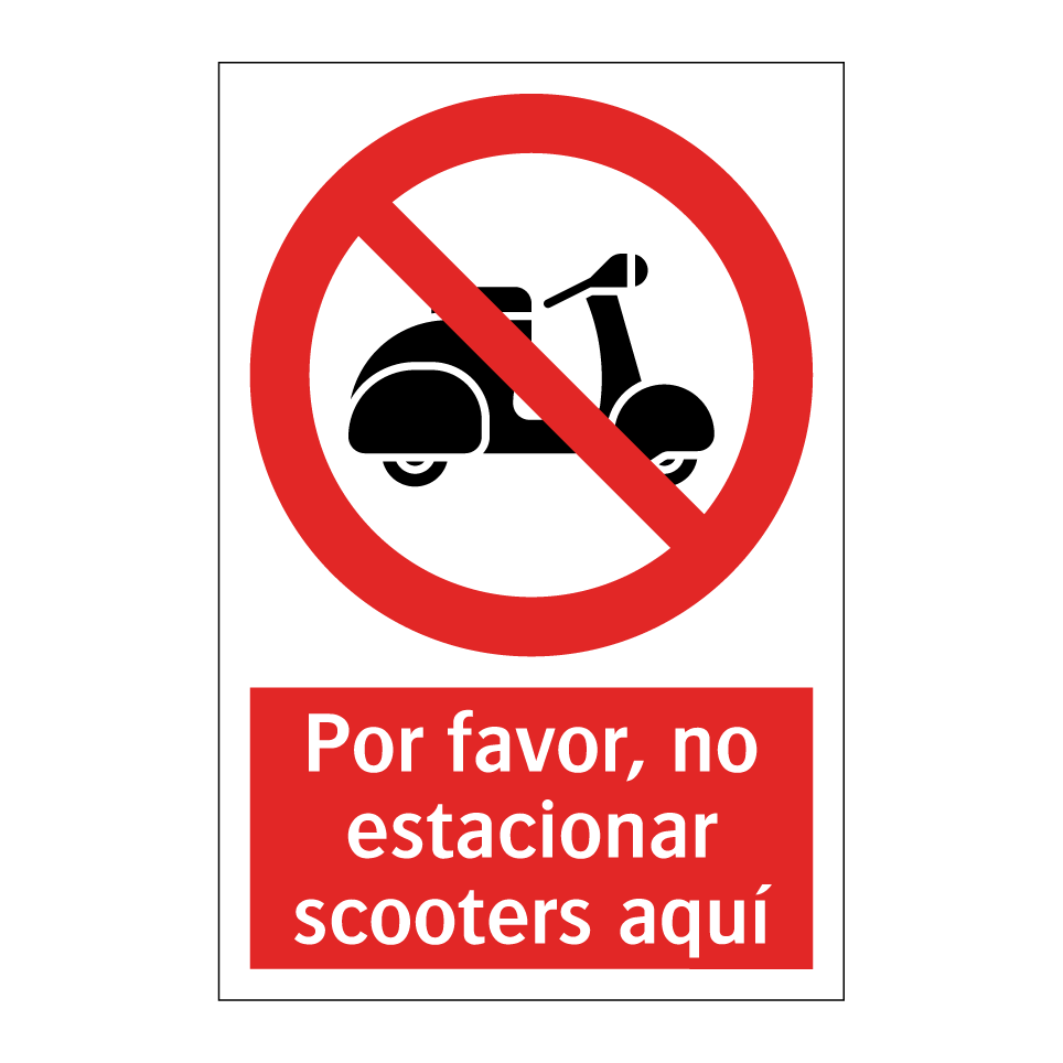 Por favor, no estacionar scooters aquí
