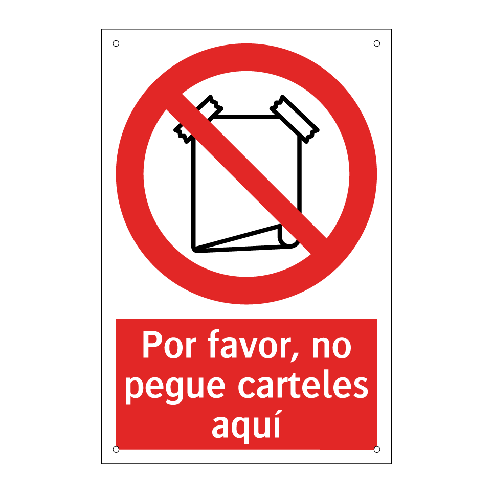 Por favor, no pegue carteles aquí
