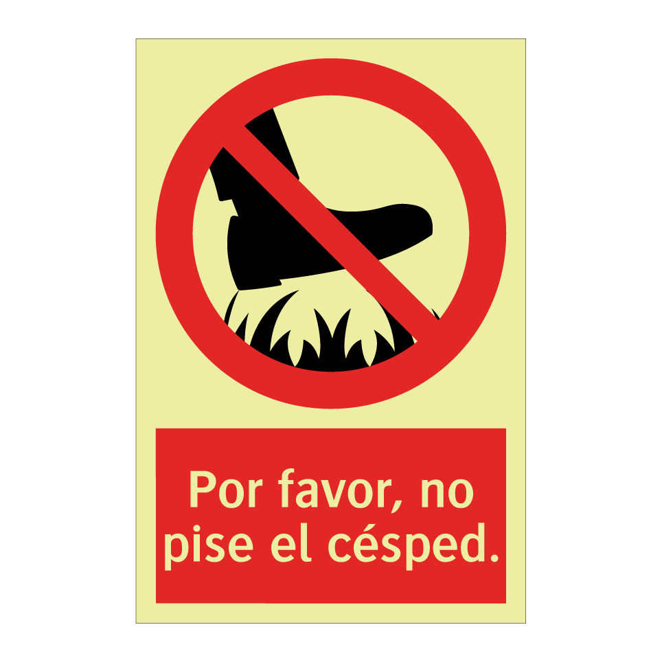 Por favor, no pise el césped.