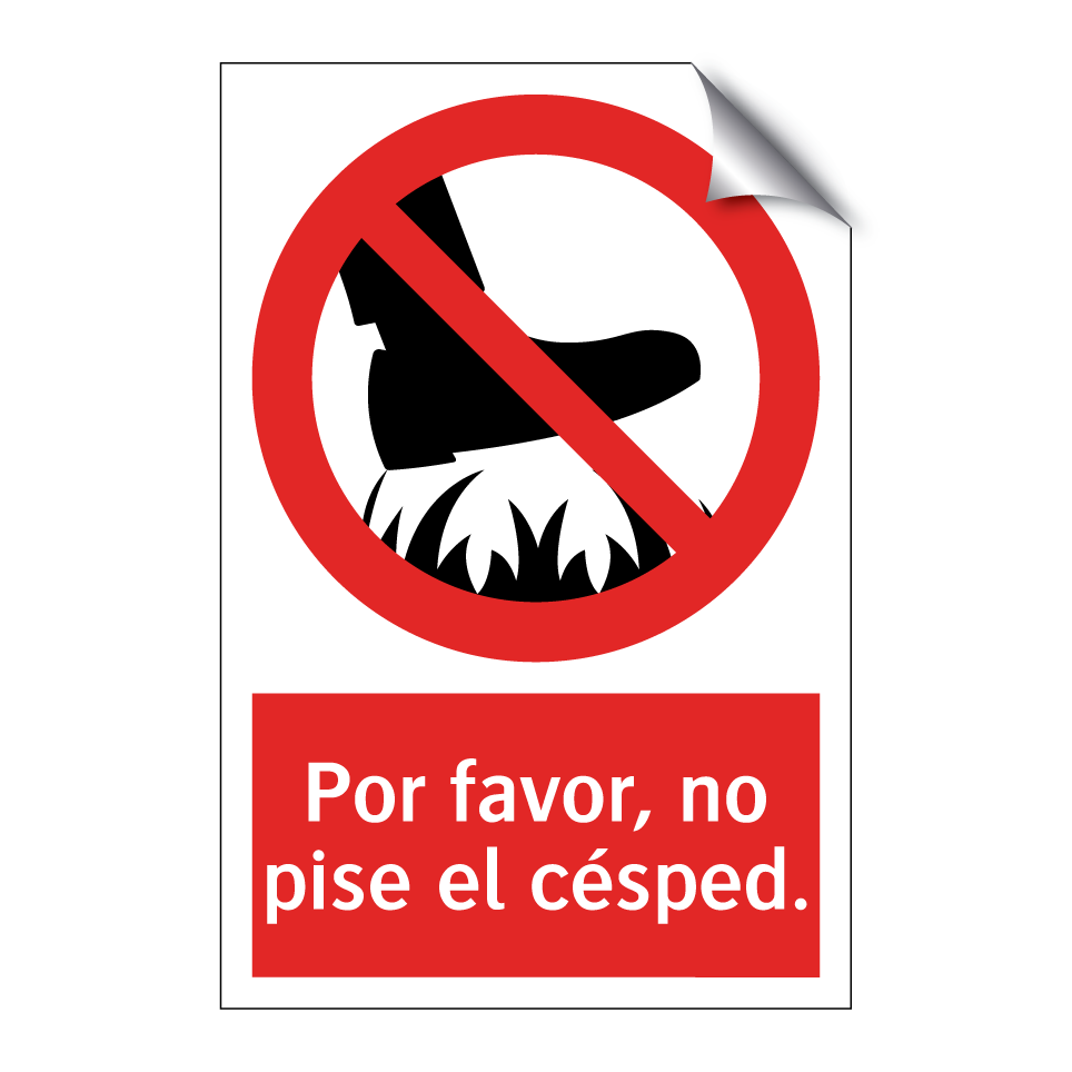 Por favor, no pise el césped.