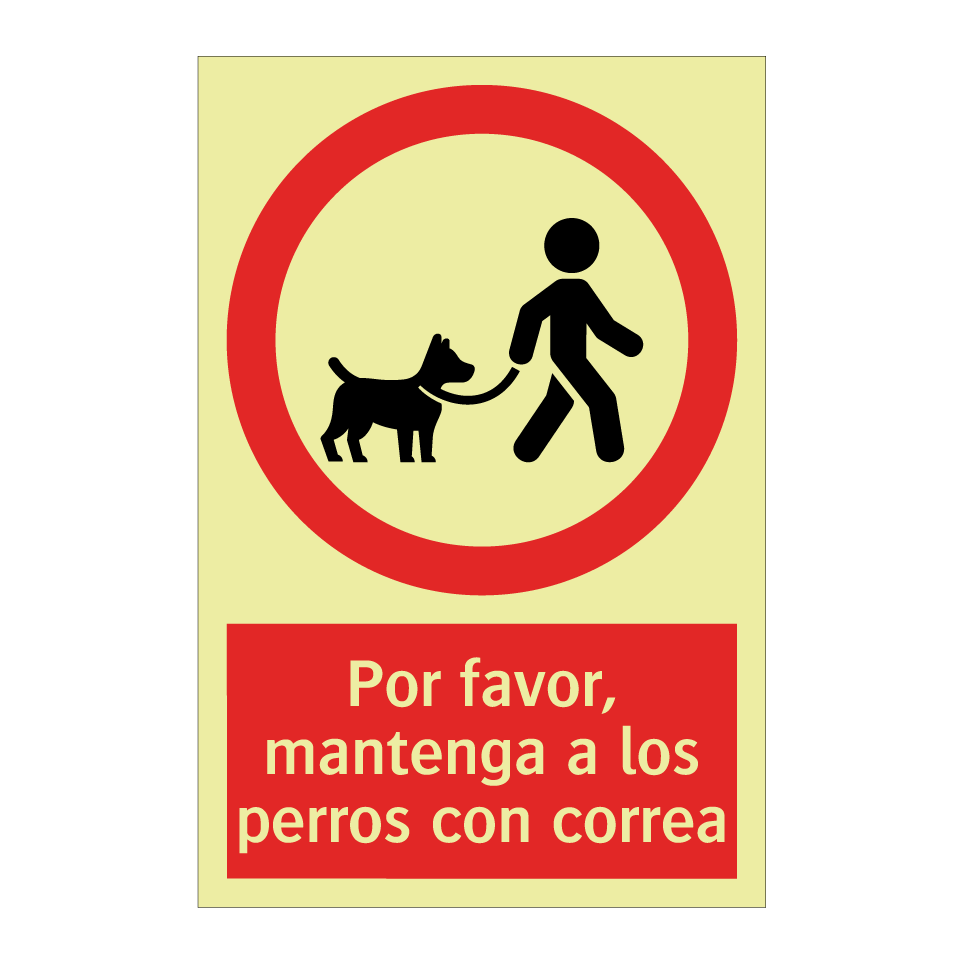Por favor, mantenga a los perros con correa
