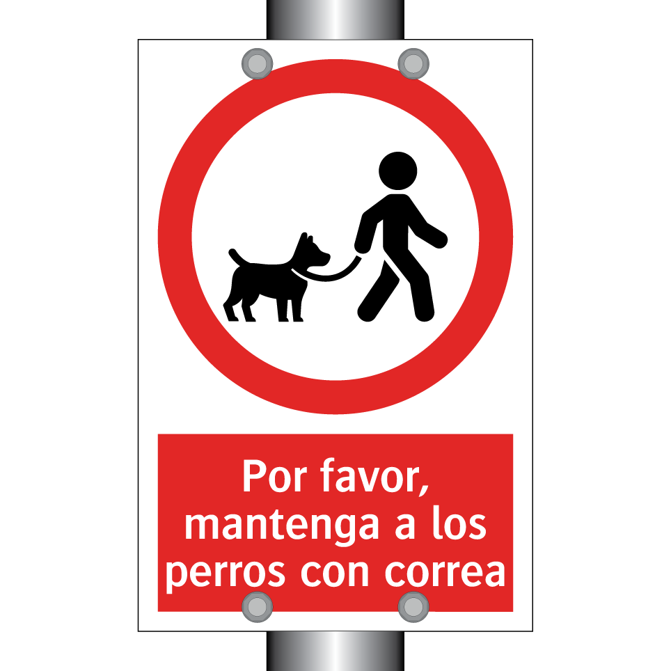 Por favor, mantenga a los perros con correa