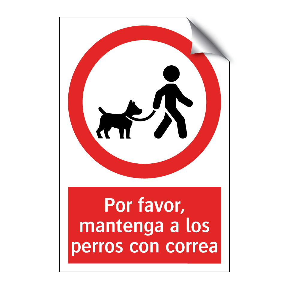 Por favor, mantenga a los perros con correa
