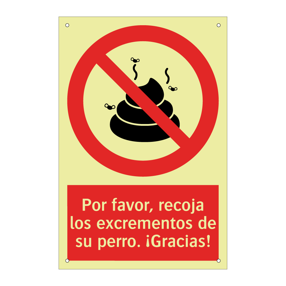 Por favor, recoja los excrementos de su perro. ¡Gracias!