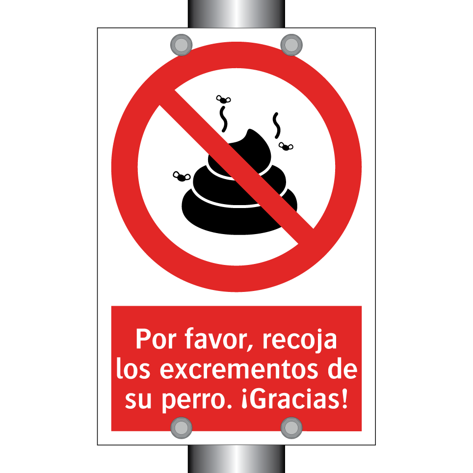 Por favor, recoja los excrementos de su perro. ¡Gracias!