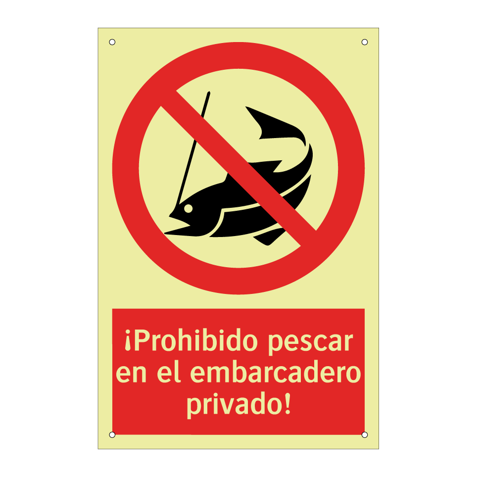 ¡Prohibido pescar en el embarcadero privado!