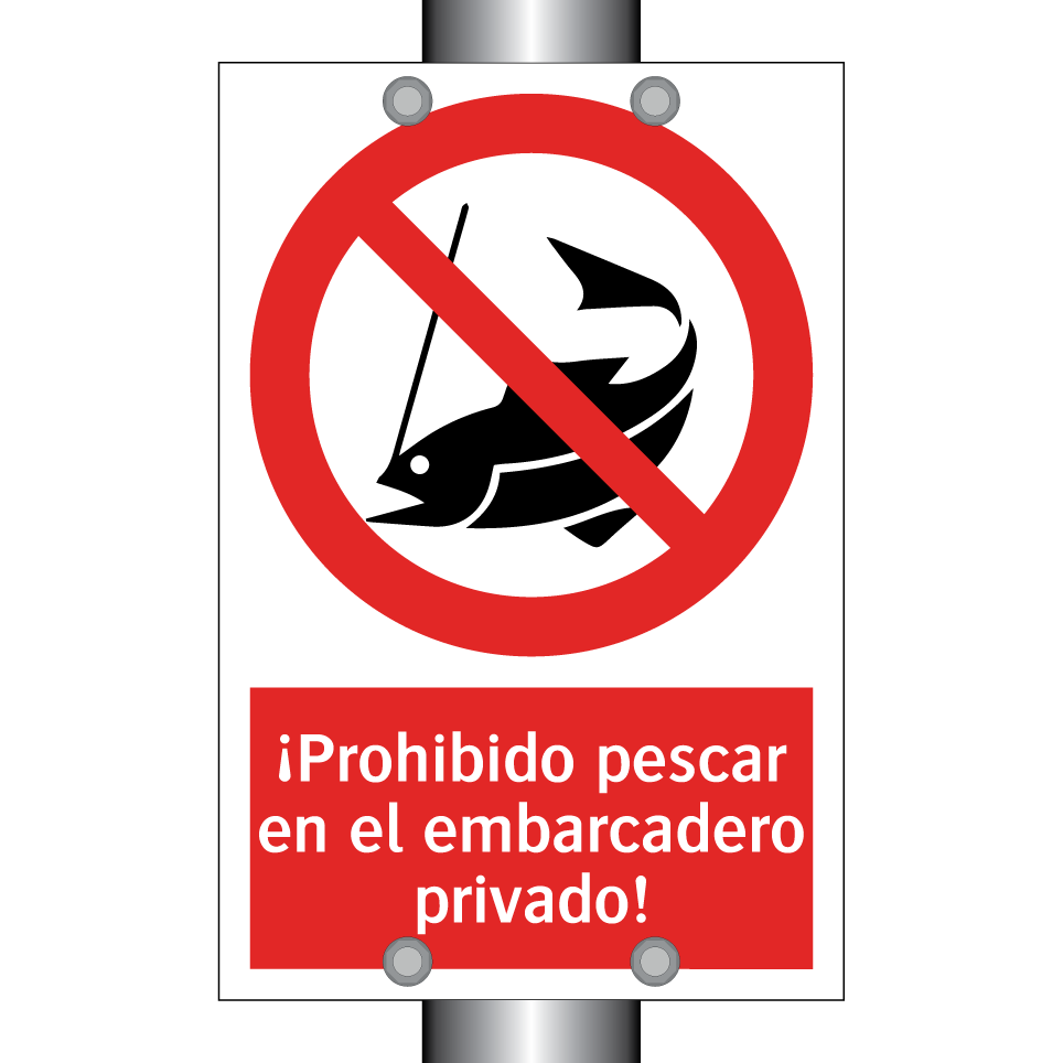 ¡Prohibido pescar en el embarcadero privado!