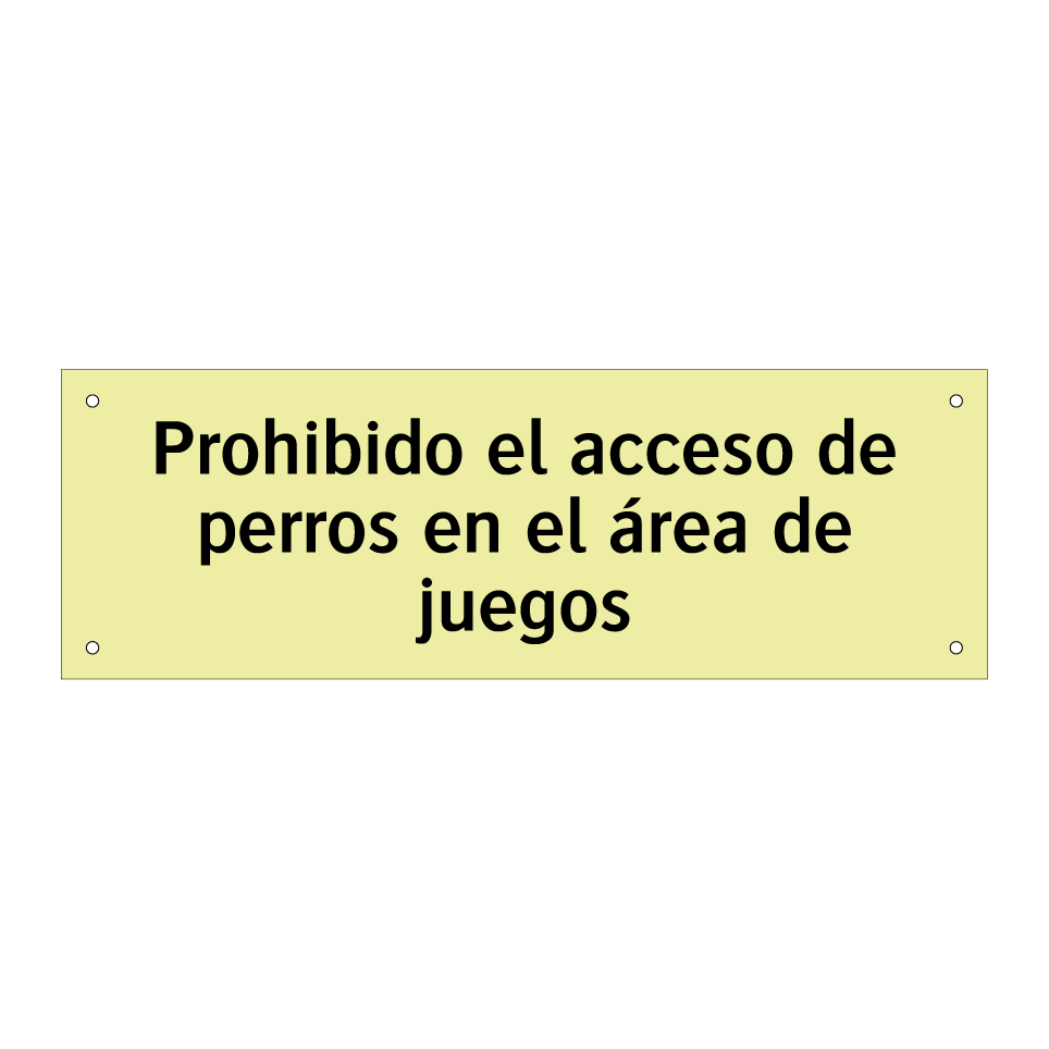 Prohibido el acceso de perros en el área de juegos