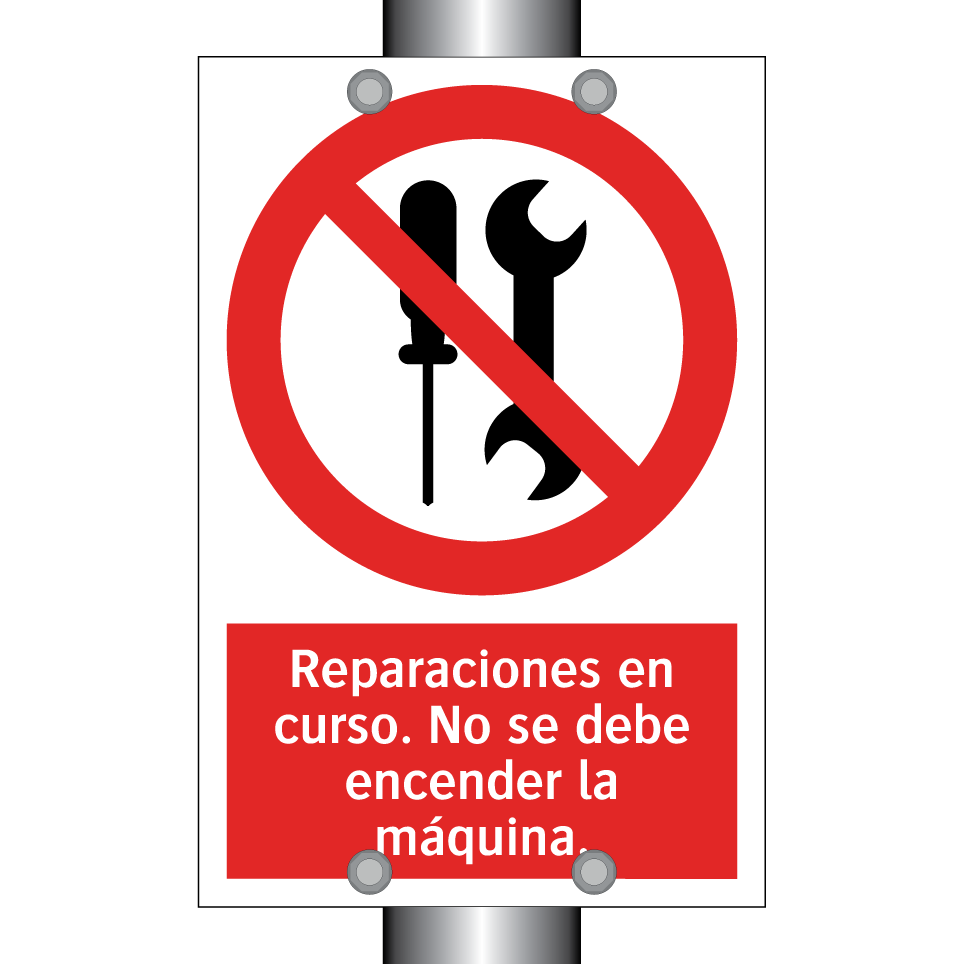 Reparaciones en curso. No se debe encender la máquina.