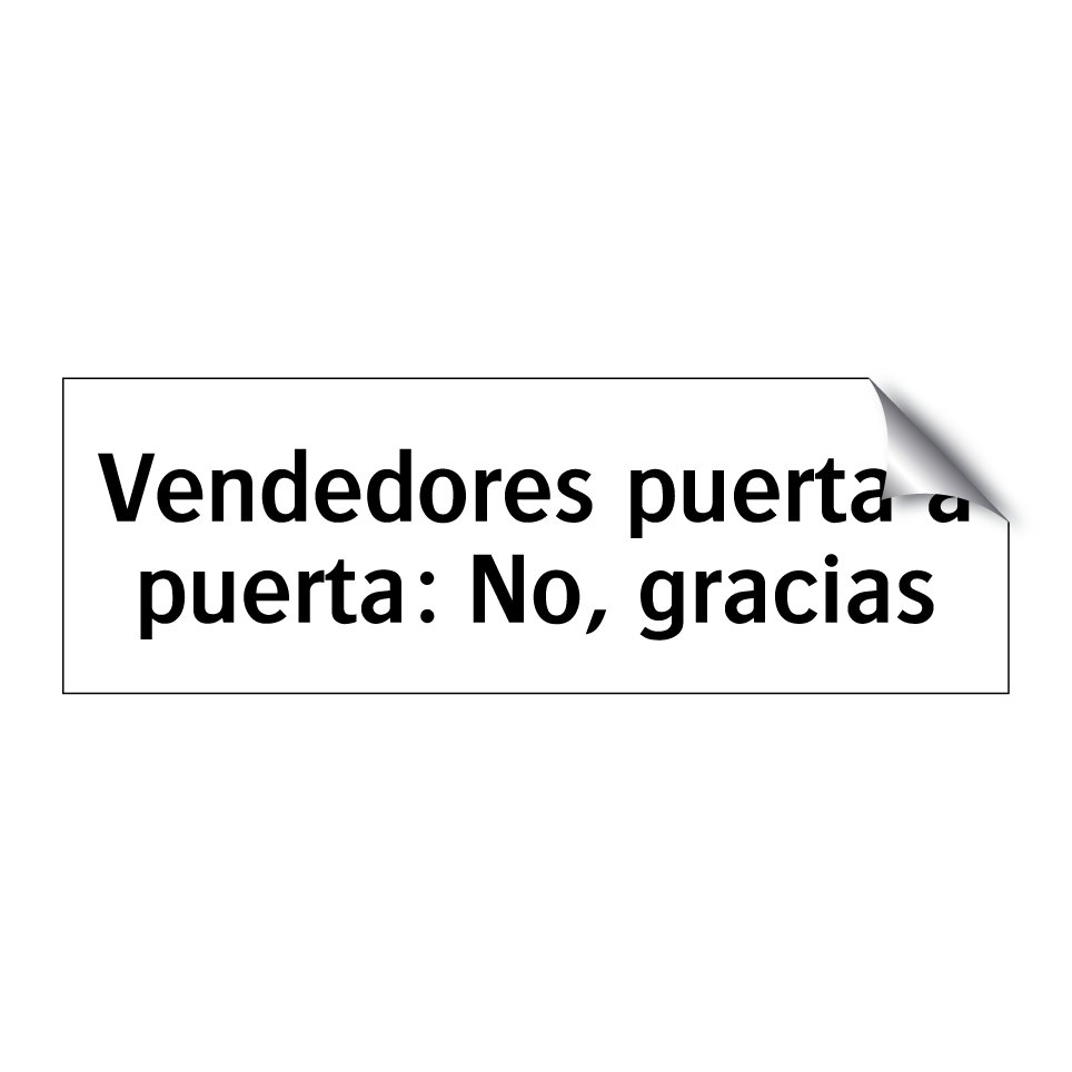 Vendedores puerta a puerta: No, gracias